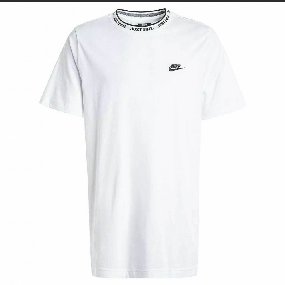 NIKE JDI KNIT TAPED NECK EMBROIDERED LOGO T SHIRT CW3211-100 SIZE XL
